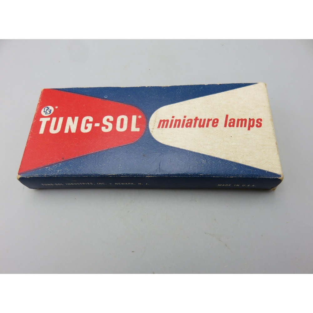 Vintage Tung-Sol Miniature Lamps Box of 8 Bulbs Model 14 Made in USA
